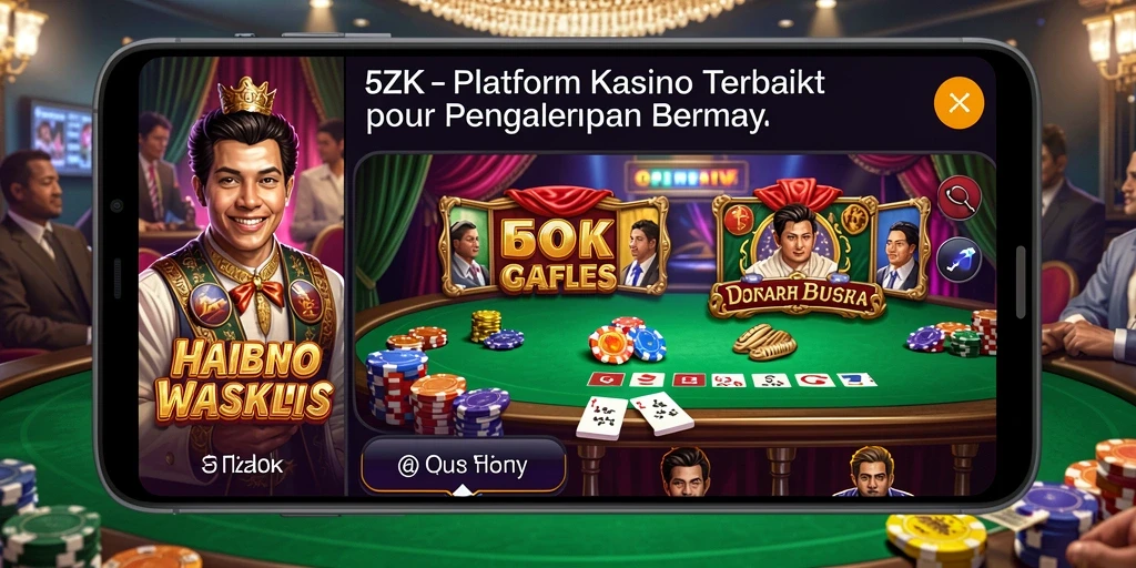 Tampilan gameplay menarik di aplikasi 5ZK dengan berbagai jenis permainan Kasino.