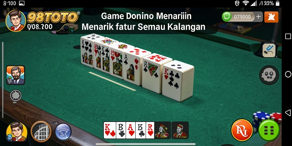 Tampilan gameplay seru dalam 98TOTO dengan rintangan Domino.