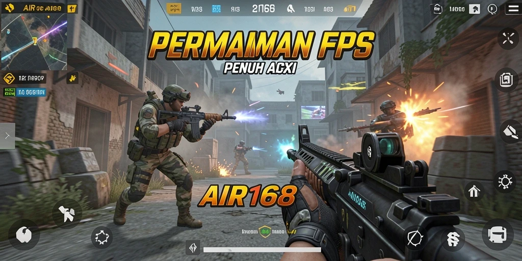 Tampilan gameplay mendebarkan dari AIR168 saat pertarungan intens.