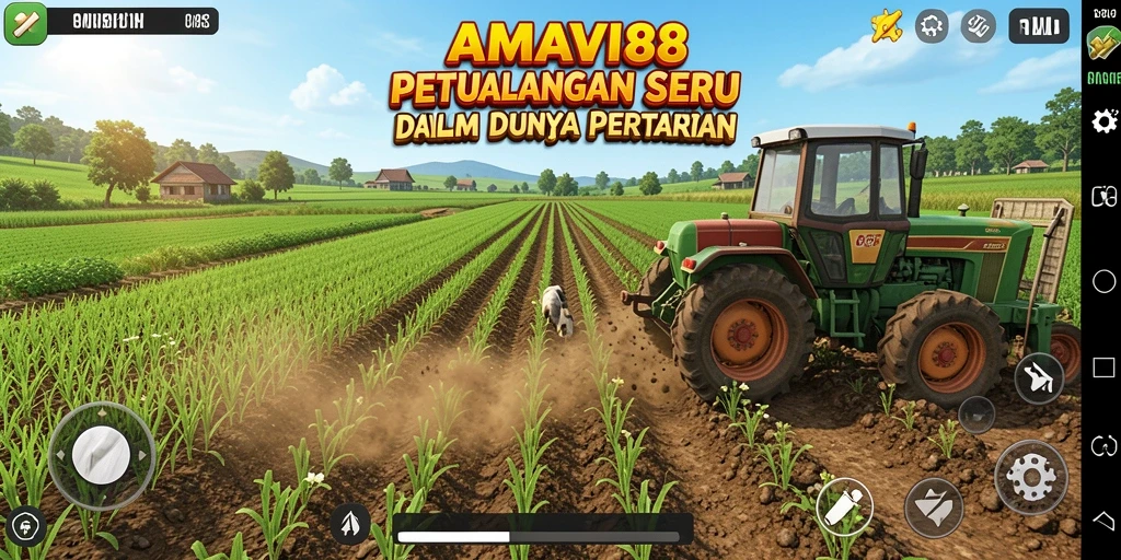 Tampilan gameplay AMAVI88 dengan aktivitas bertani yang seru.