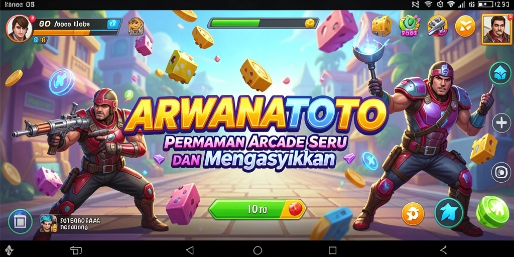 Tangkapan layar ARWANATOTO menampilkan aksi seru dalam gameplay arcade.