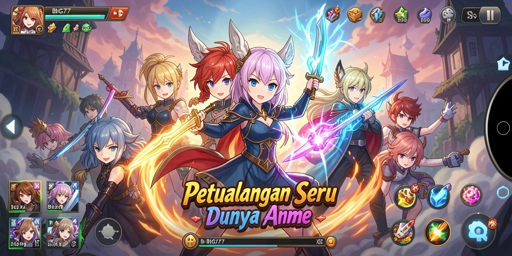 Tangkapan layar menunjukkan aksi mendebarkan dalam petualangan Anime.
