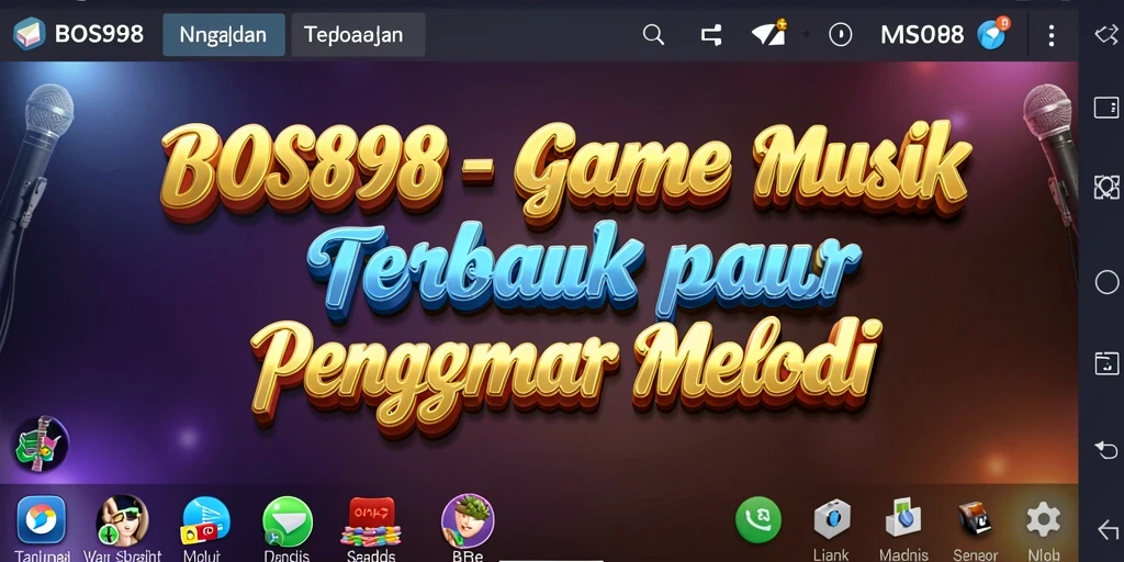 Tampilan gameplay BOS898 dengan alat musik interaktif.
