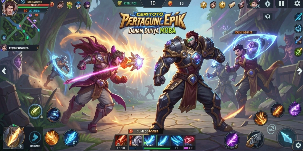 Tampilan menarik dari gameplay MOBA yang seru.
