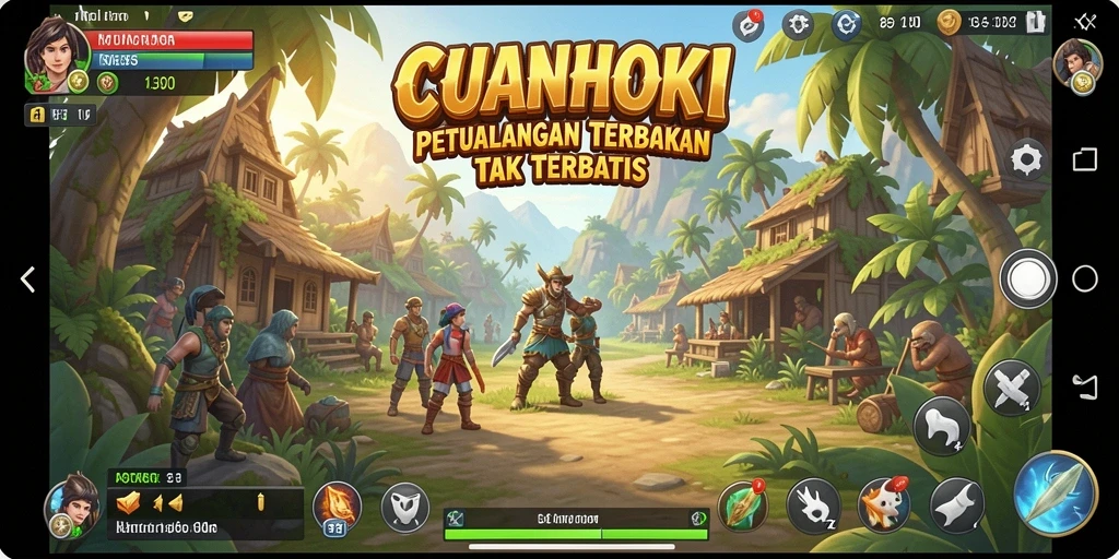Tampilan gameplay CUANHOKI yang menarik di dunia terbuka.