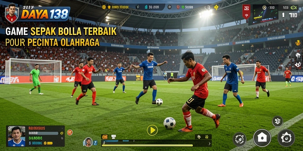 Tangkapan layar menunjukkan aksi seru di lapangan sepak bola.