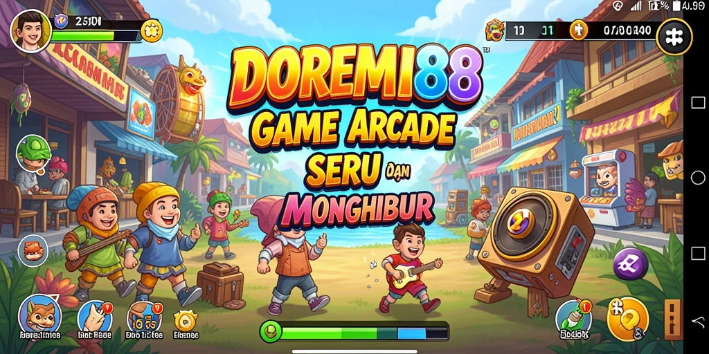 Tangkapan layar utama DOREMI88 menampilkan karakter dalam aksi seru.