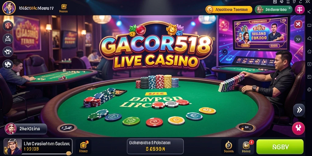 Tampilan permainan Live Casino yang seru dan interaktif dari GACOR518.