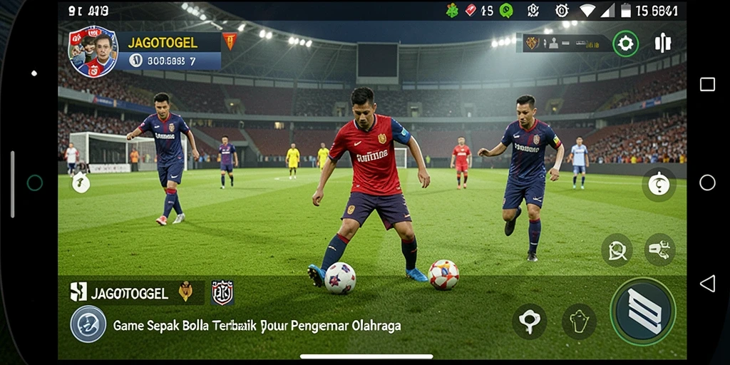 Tangkapan layar menampilkan aksi seru di JAGOTOGEL dengan gameplay sepak bola.
