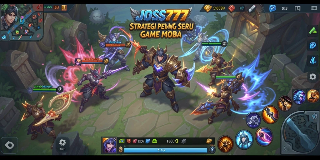 Gameplay seru JOSS777 dalam pertempuran MOBA.