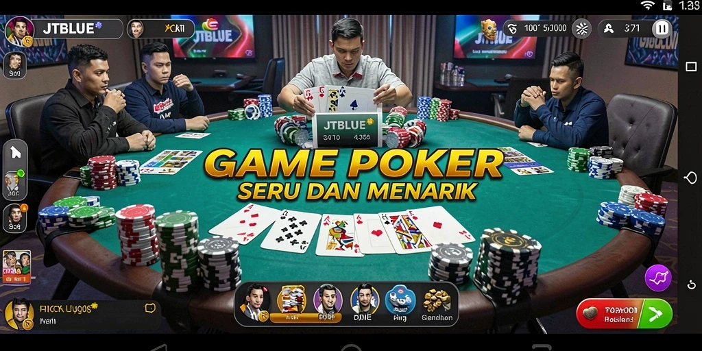 Tampilan Gameplay Poker yang Seru dan Menarik di JTBLUE.