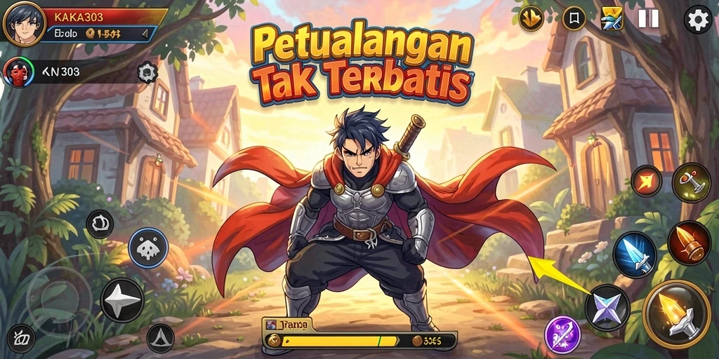 Screenshot gameplay KAKA303 menampilkan karakter Anime yang dinamis dalam pertarungan.