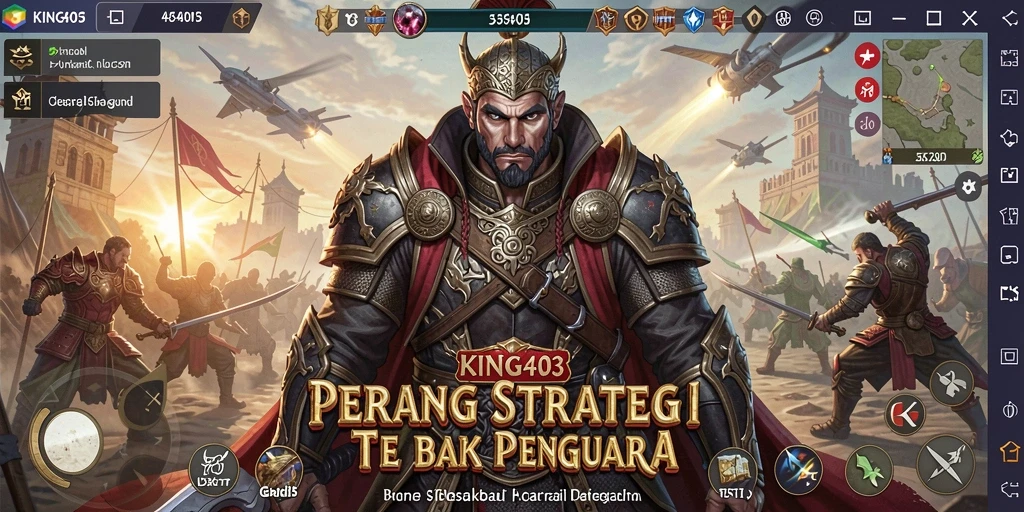 Tampilan gameplay epik dalam KING403 dengan strategi dan pertempuran yang mendebarkan.