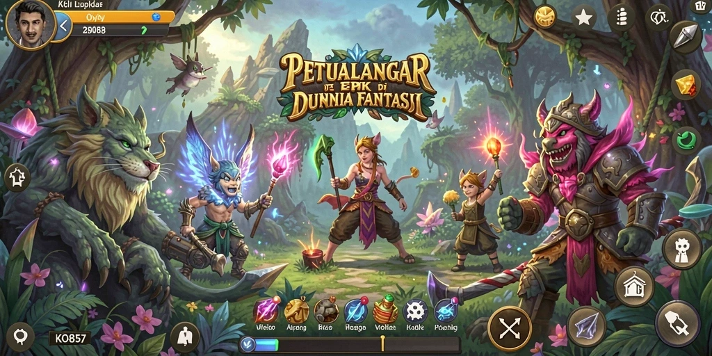 Tampilan gameplay KO857 di dunia petualangan yang menakjubkan.
