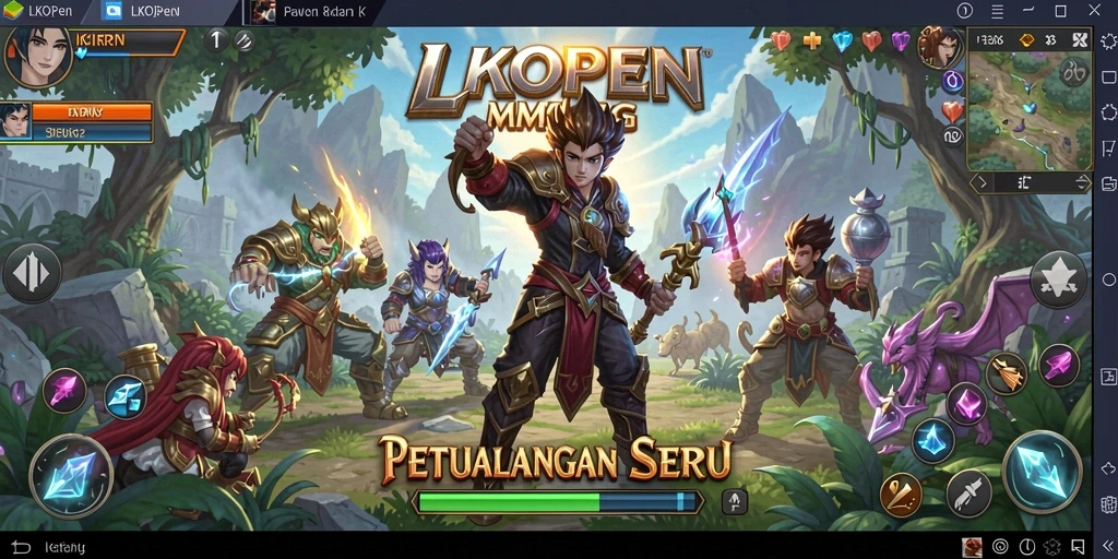 Screenshot gameplay LKOPEN yang menampilkan pertempuran seru antar pemain.