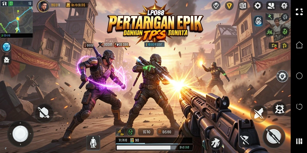 Screenshot LPO88 menampilkan aksi pertempuran epik dalam TPS.
