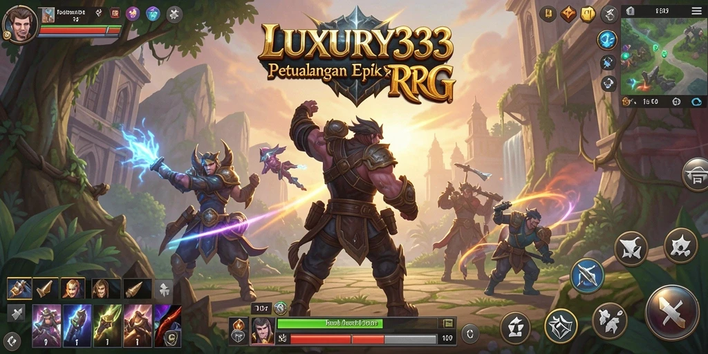 Tampilan screenshot dari LUXURY333 menunjukkan pertarungan epik dalam RPG.