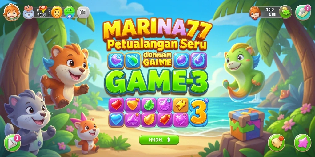 Gameplay Match-3 MARINA77 yang seru dan menantang.