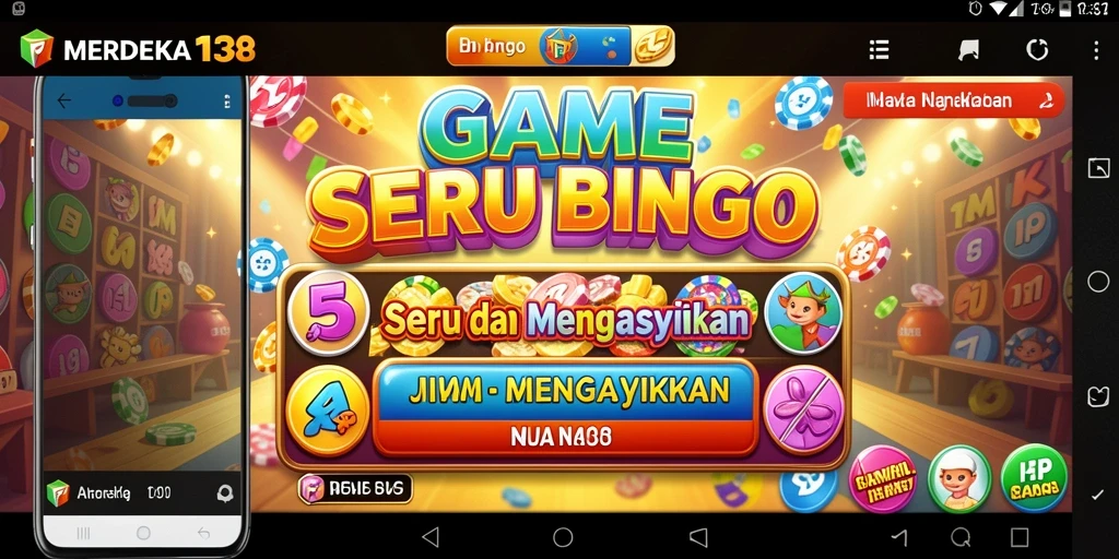 Tampilan utama gameplay MERDEKA138 dengan suasana Bingo yang seru.