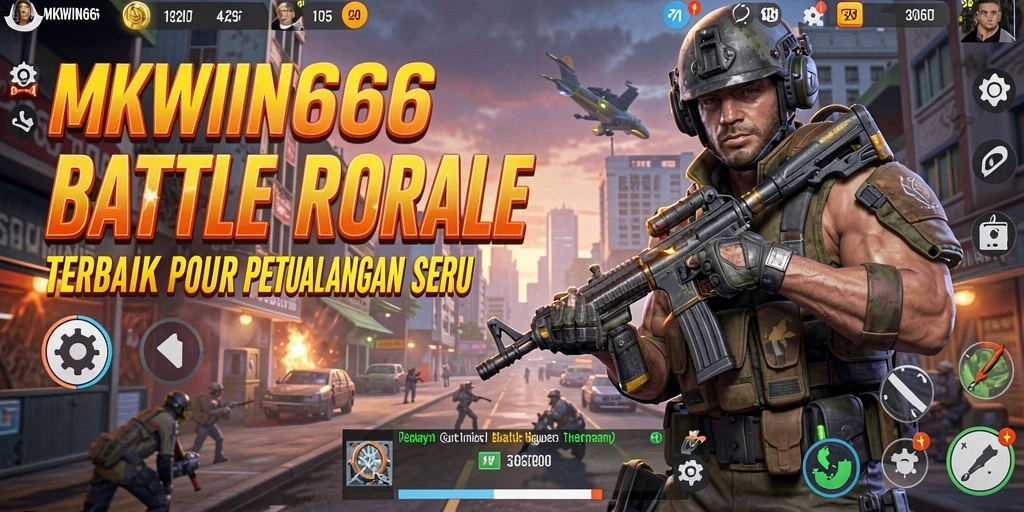 Tangkapan layar gameplay MKWIN666 yang menampilkan aksi menegangkan dalam Battle Royale.