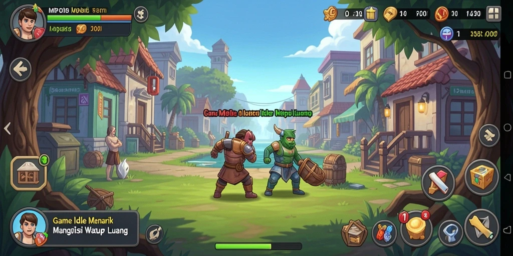Screenshot MPOID menunjukkan pengalaman gameplay Idle yang menenangkan.