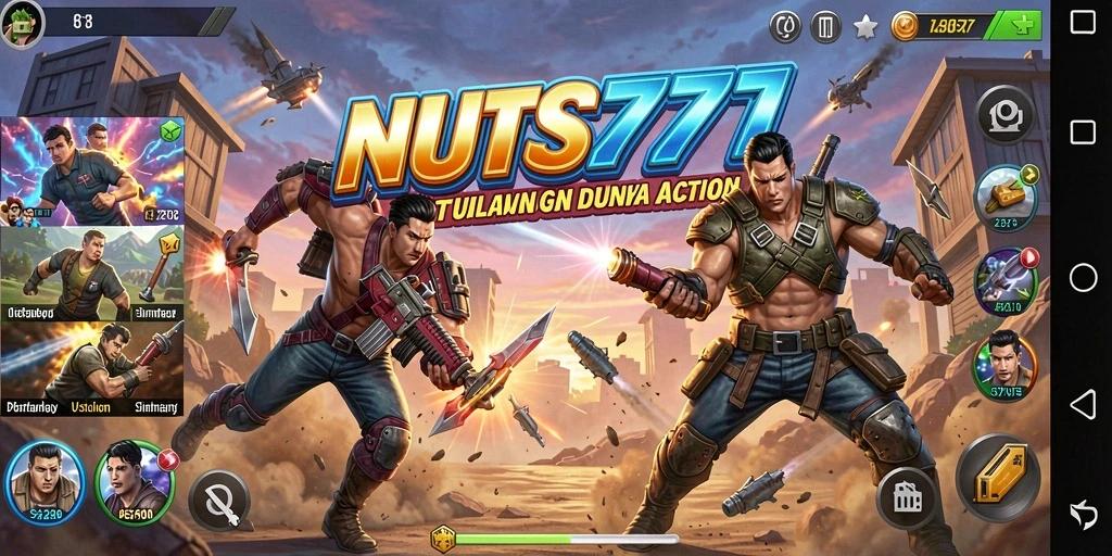 Tampilan gameplay NUTS777 dengan aksi cepat dan seru.