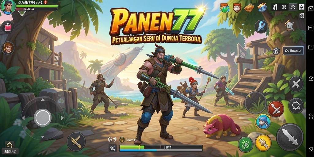 Tampilan seru dari gameplay PANEN77 di dunia terbuka.
