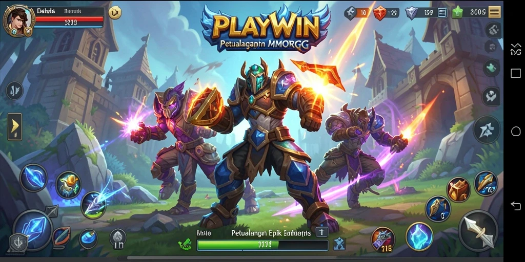 Screenshot gameplay <strong>PLAYWIN</strong> dengan aksi seru di dunia MMORPG.