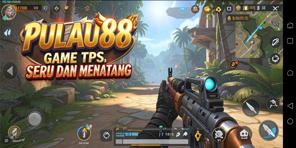 Screenshot aksi seru dalam PULAU88 dengan gameplay TPS.