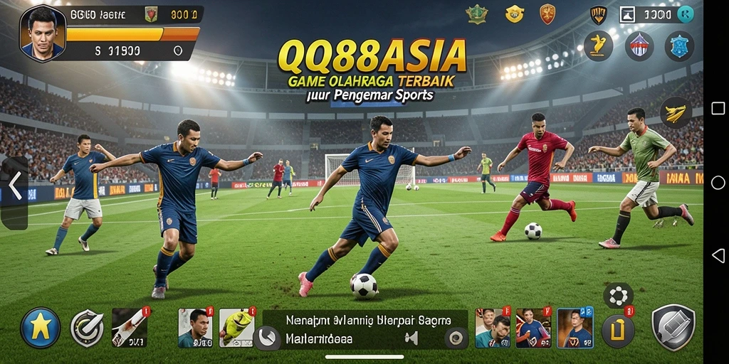 Screenshot utama QQ88ASIA menampilkan gameplay seru dalam olahraga.