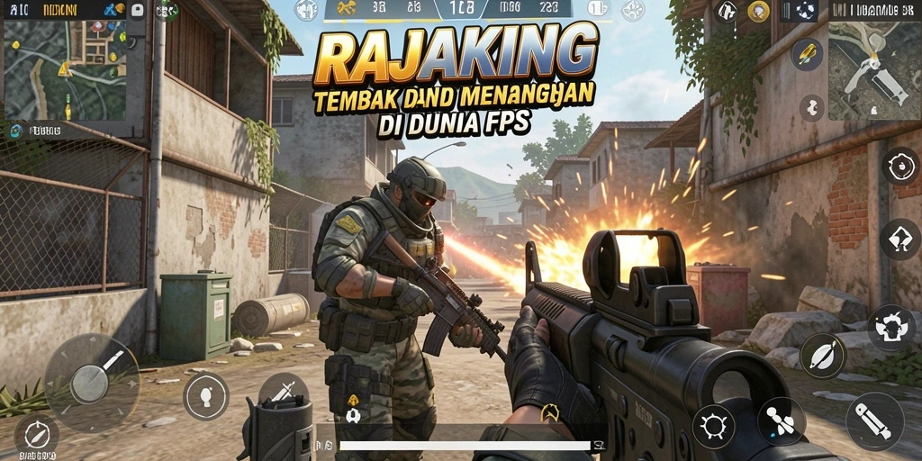 Tangkapan layar gameplay RAJAKING dengan aksi tembak-menembak yang intens.
