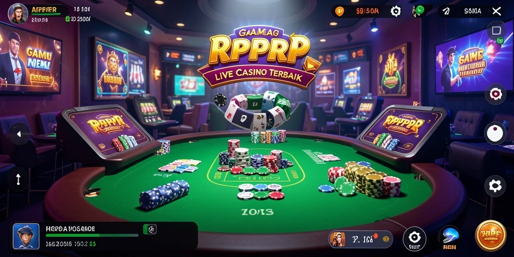 Tampilan gameplay RPRPRP menunjukkan dealer langsung dan pemain berinteraksi.