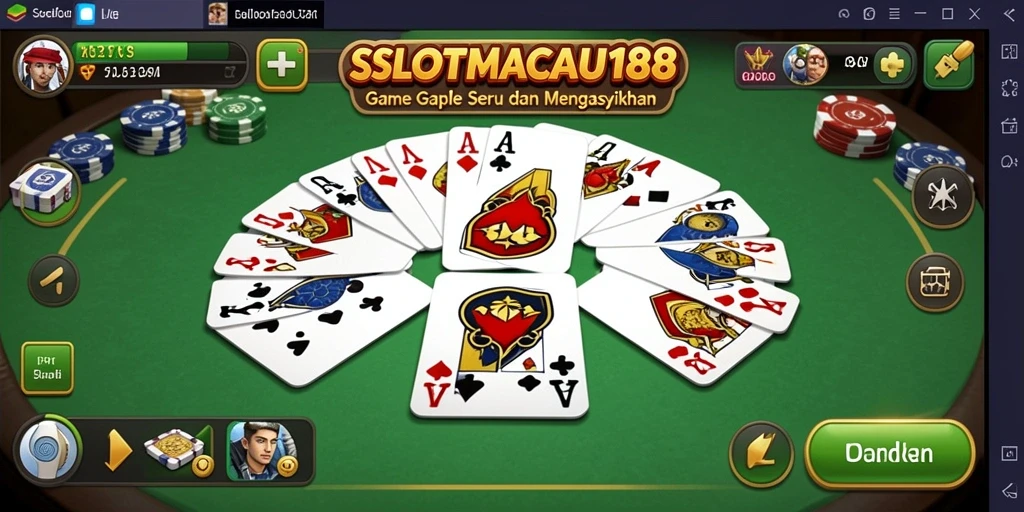 Screenshot SLOTMACAU188 menampilkan gameplay seru Gaple.
