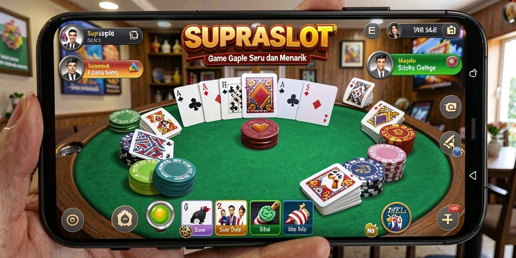 Tampilan menarik dari gameplay Gaple di SUPRASLOT.