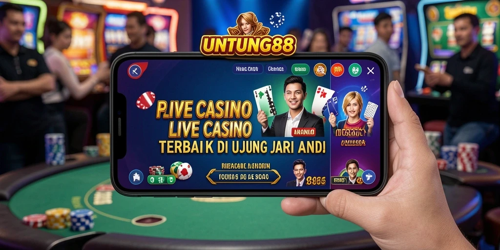 Screenshot UNTUNG88 menampilkan dealer live dan permainan mendebarkan.